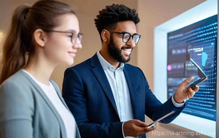 해외 예술경영 교육 과정 - **Prompt:** A dynamic, brightly lit, state-of-the-art university classroom or studio. A diverse grou...