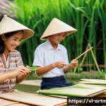 예술 행정 실무 - **"Youthful Engagement with Traditional Vietnamese Crafts"**
    A vibrant, sunlit scene capturing a...