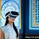 문화예술 경영 전략 - **Prompt:** "A young Vietnamese woman, elegantly dressed in a contemporary white áo dài with delicat...