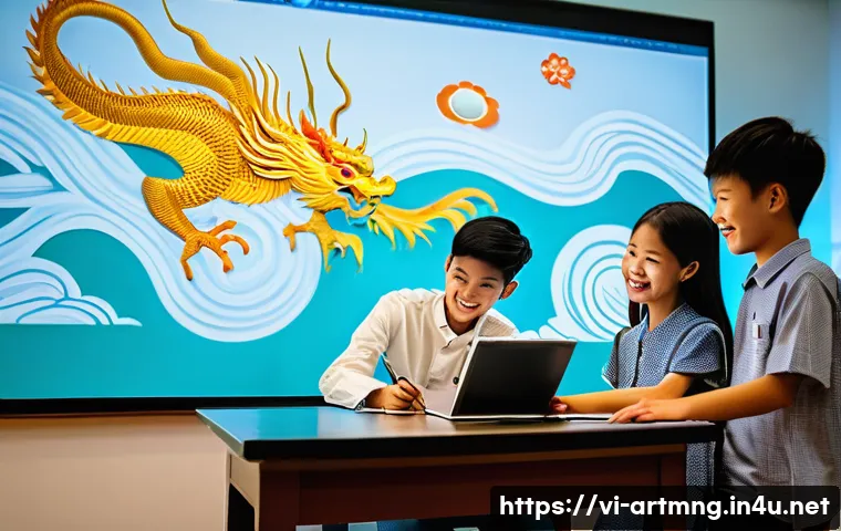 문화예술 데이터 시각화 - **Prompt:** "A vibrant image depicting a group of Vietnamese teenagers, diverse in appearance, gathe...