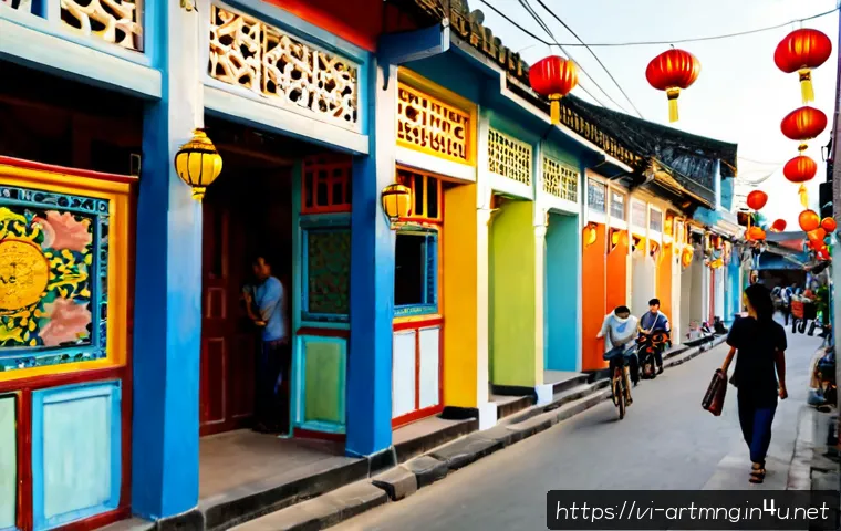 Home 17 지역 문화예술 활성화 사례 - Photorealistic community arts revitalization in a historic Vietnamese riverside town, local artisans...